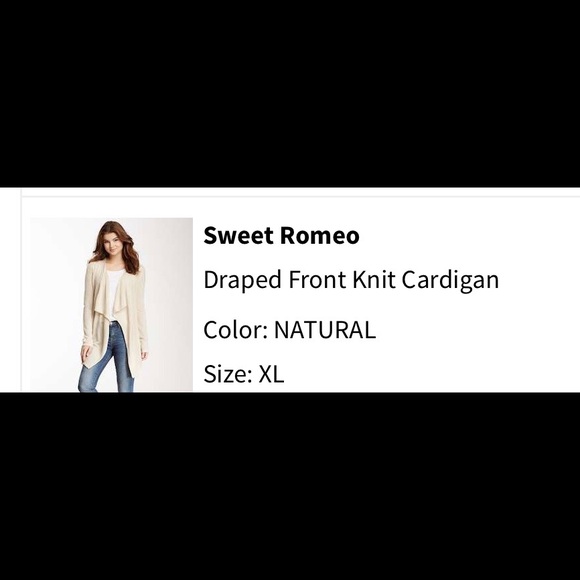 Sweet Romeo Draped Front Knit Cardigan - Picture 2 of 2